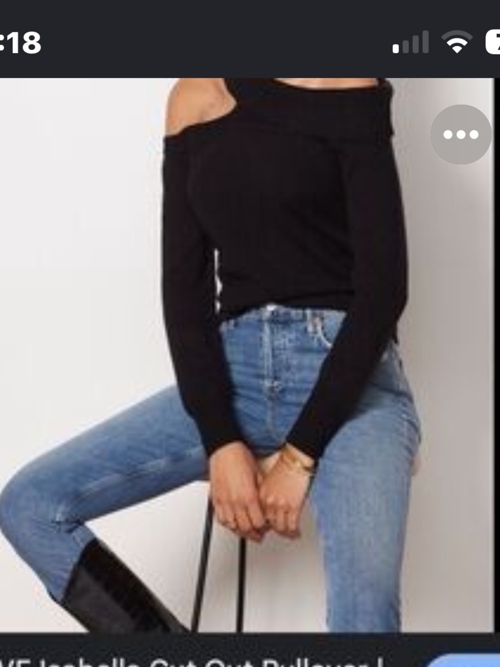 Evereve Isabella Black Off-Shoulder Cutout Pullover